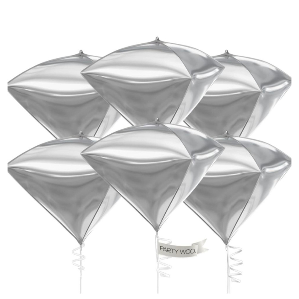 PartyWoo Balloons,Party Decor,Silver,22" - Picture 2 of 6